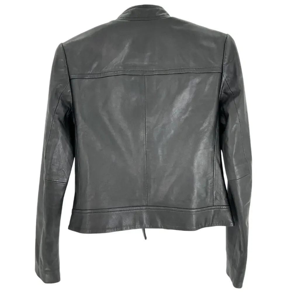 Michael Kors Sleek Black Moto Jacket Size S